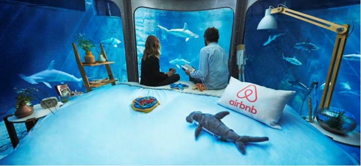 Airbnb, una noche con tiburones